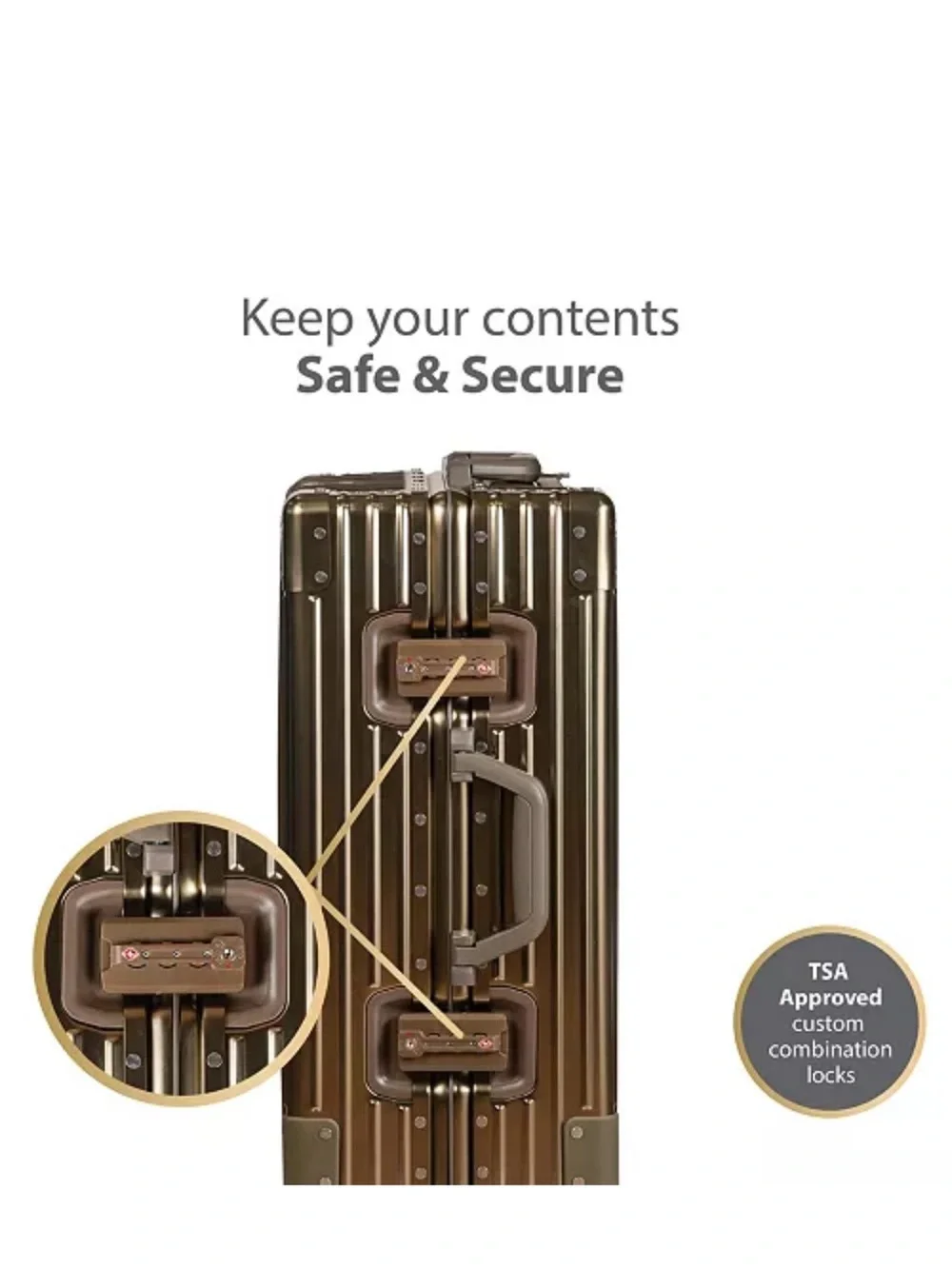 Champs 🔥Elite Hardside Carry-on Luggage Metallic Hard-Shell Spinner suitcase
